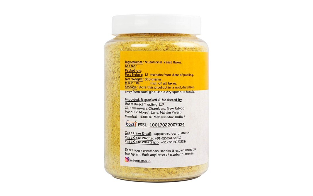 Urban Platter Nutritional Yeast Flakes Nutty & Cheesy Savoury Flavour   Plastic Jar  300 grams